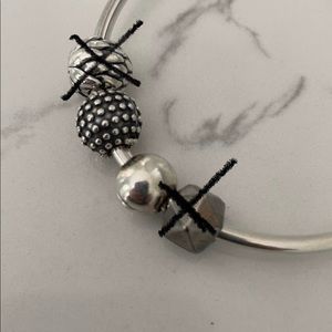 Pandora Charm Bangle Bracelet w/clips